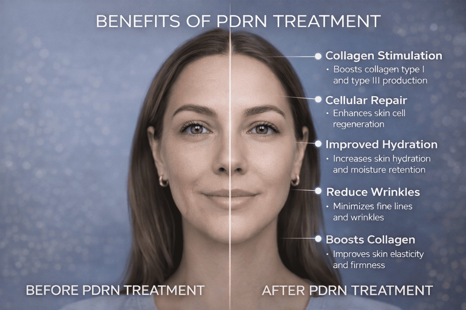 PDRN skincare serum before and after